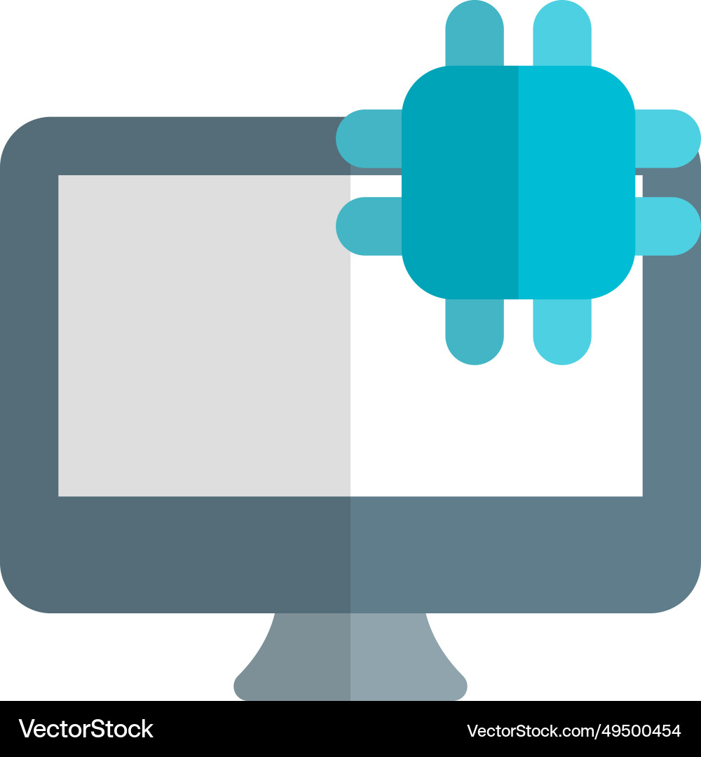 Microchip a key component of desktop vector image