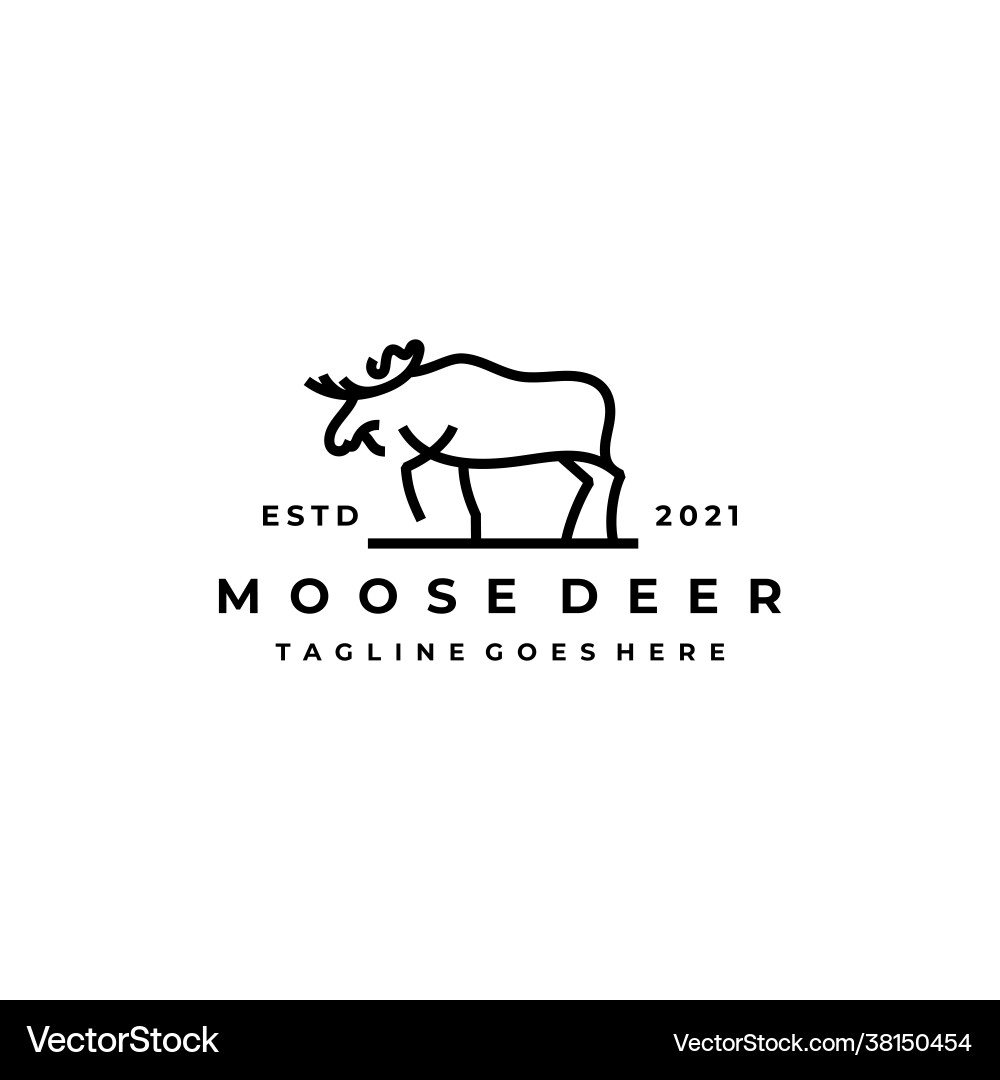 Moose deer line art logo icon design Moose deer line art logo icon design vector image