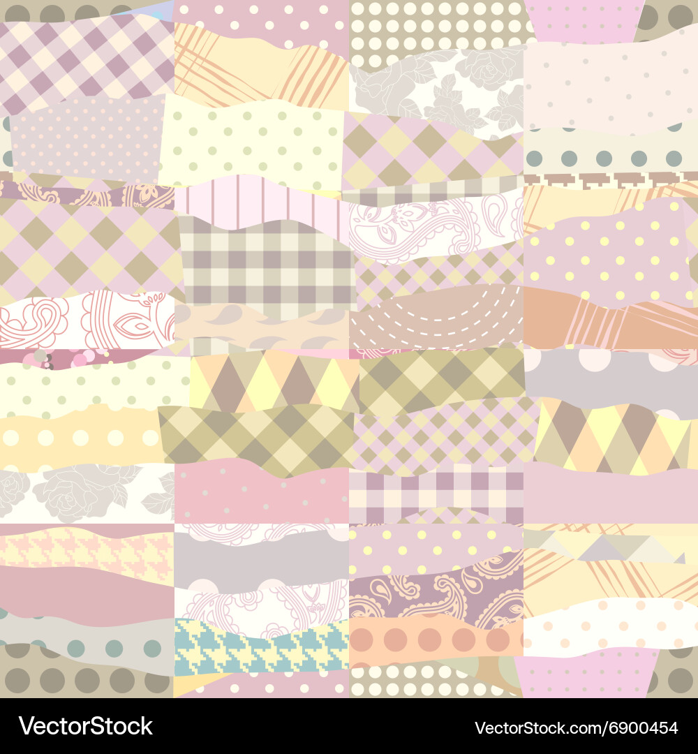 Patchwork of wavy patches vector image