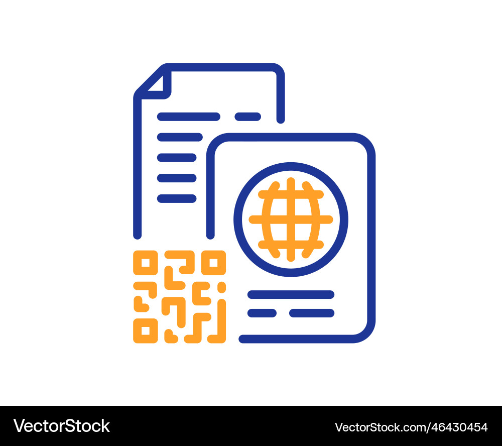 Qr code line icon scan barcode sign Vector Image