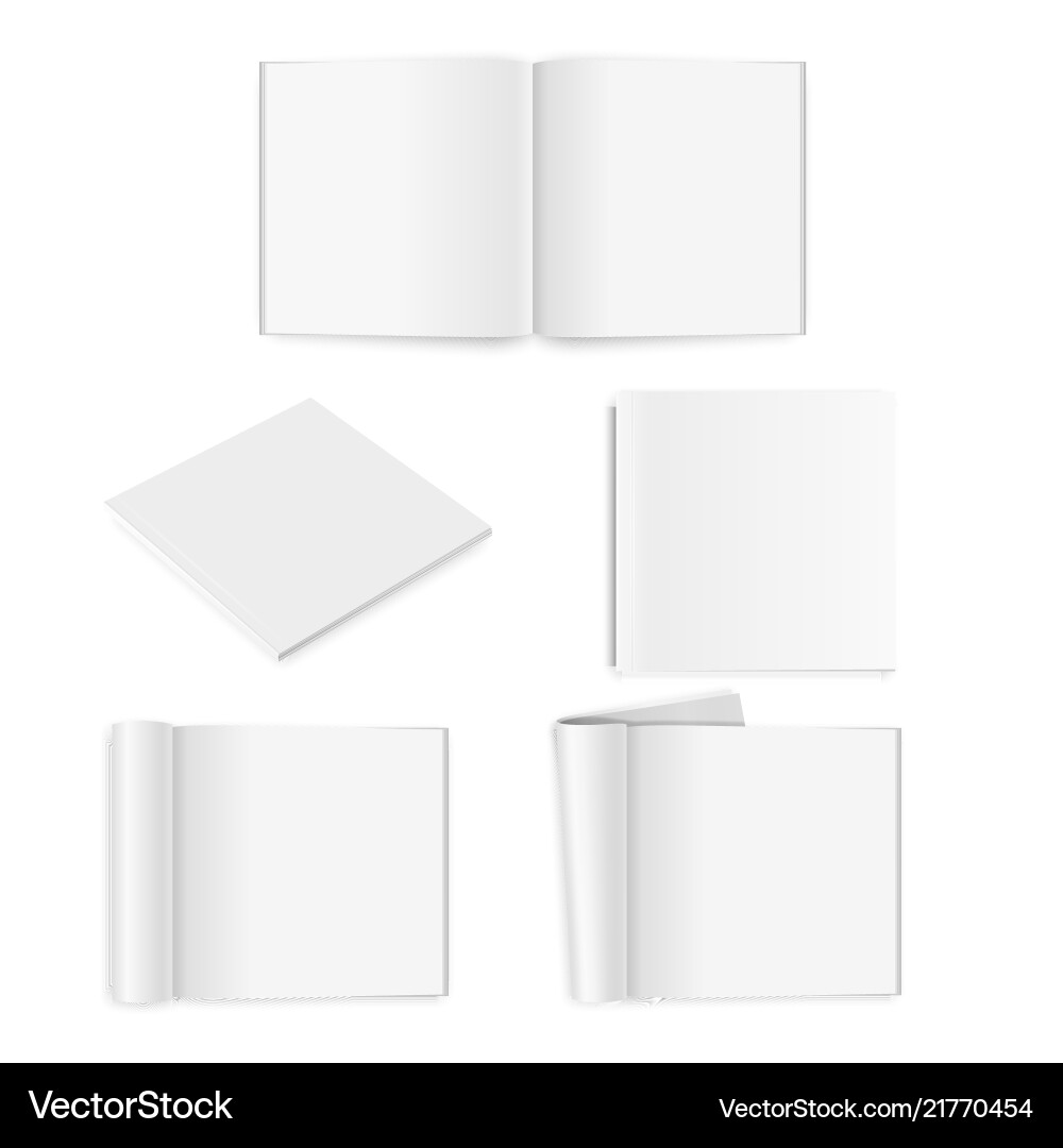 Realistic empty paper closed and opened Realistic empty paper closed and opened vector image