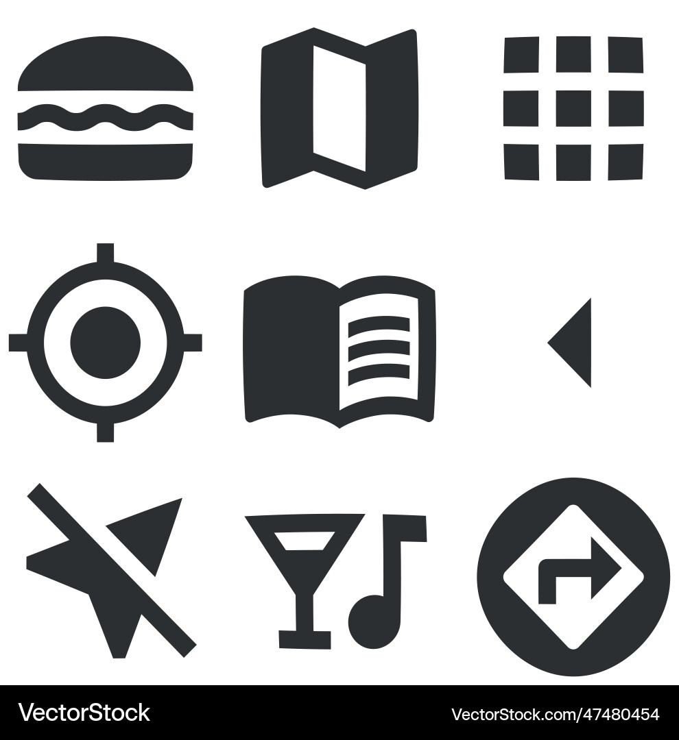 Set of 9 icons maps collection thin line web icon Set of 9 icons maps collection thin line web icon Vector Image