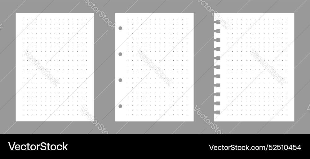 Set of notebook sheets isolated on gray background Set of notebook sheets isolated on gray background vector image
