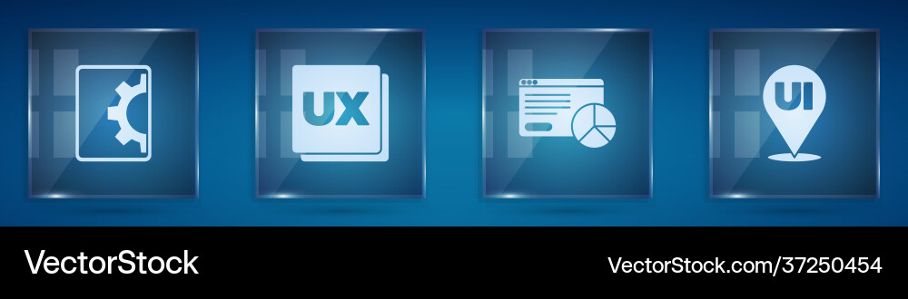 Set web development ui or ux design website Set web development ui or ux design website Vector Image