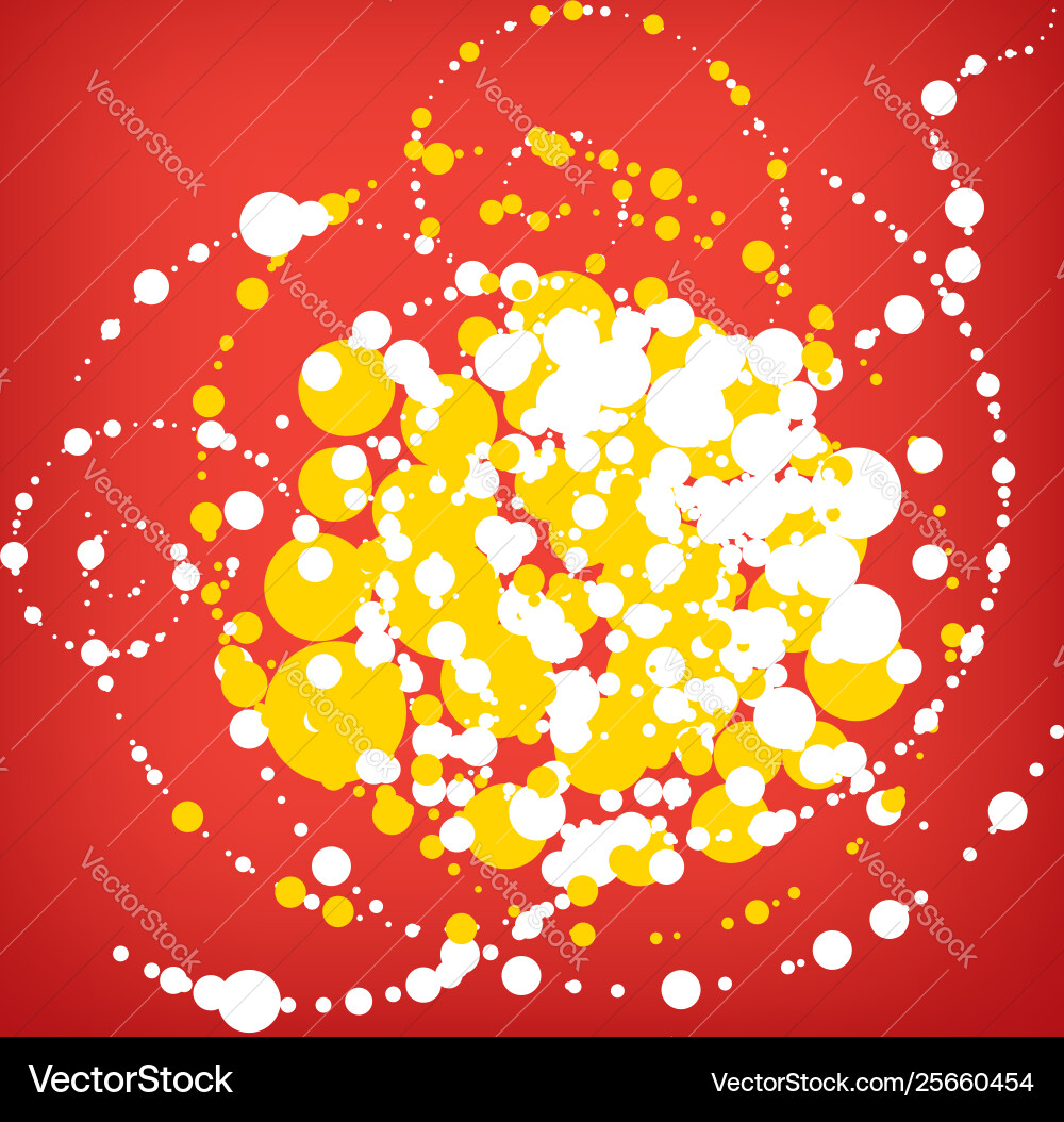 Splash dots background with drops in circular Vector Image