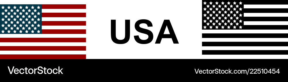 USA Flag - Red, White, and Blue Vector Image