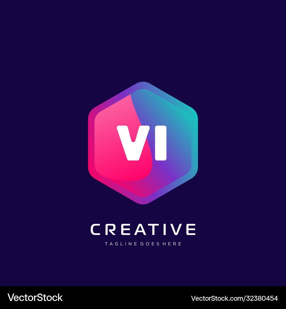 Vi initial logo with colorful template Vi initial logo with colorful template vector image