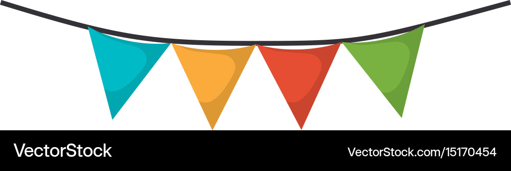 White background with colorful festoons in shape Vector Image