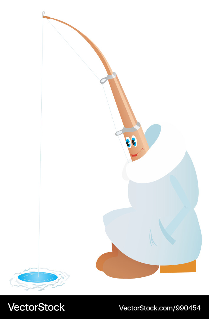 Winter fishing rod Vector Image