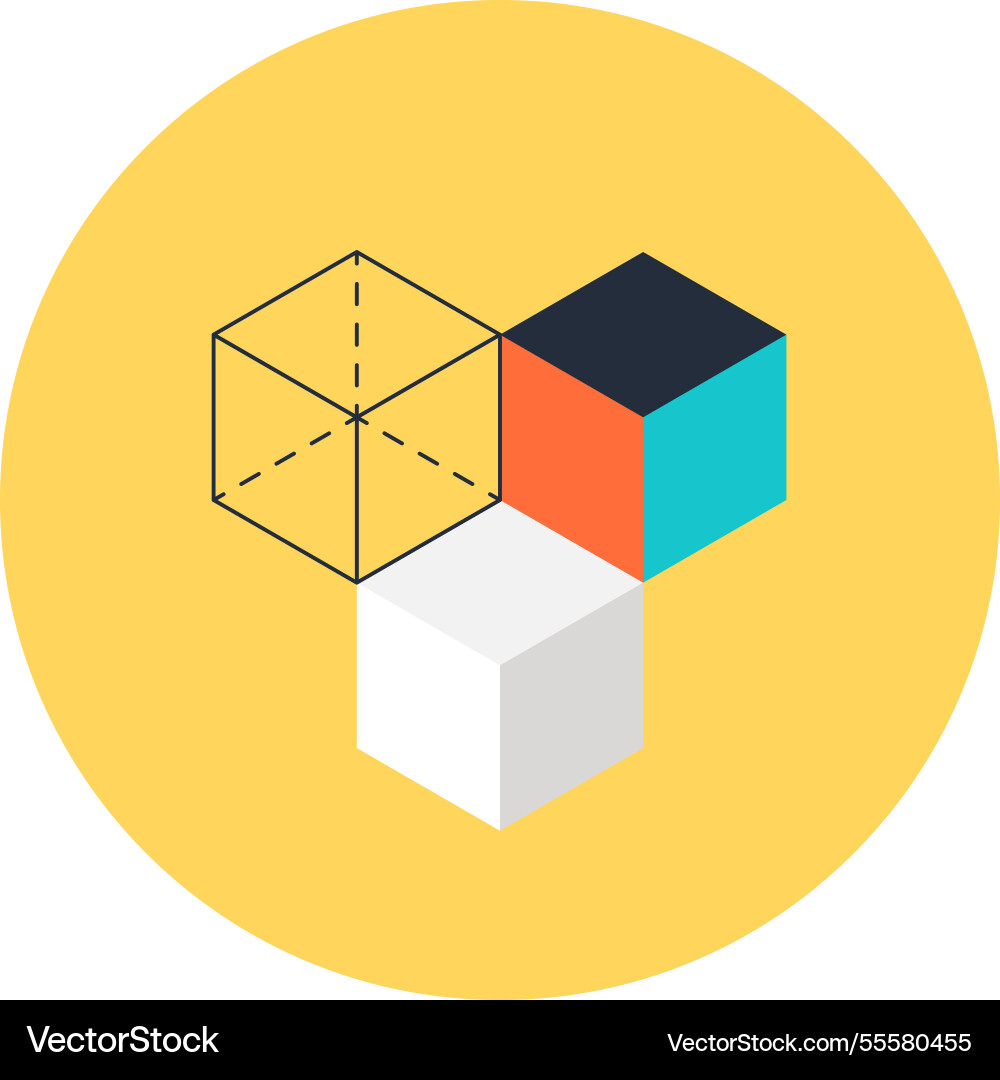3d modeling flat web icon 3d modeling flat web icon vector image