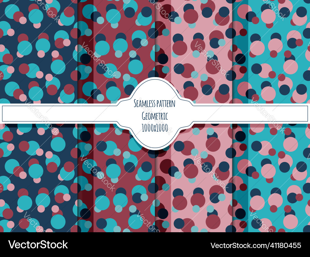 A set of seamless patterns with geometric shapes Vector Image