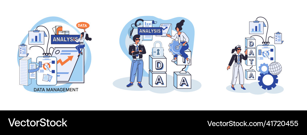 Big data analytics process of analyzing complex Big data analytics process of analyzing complex vector image