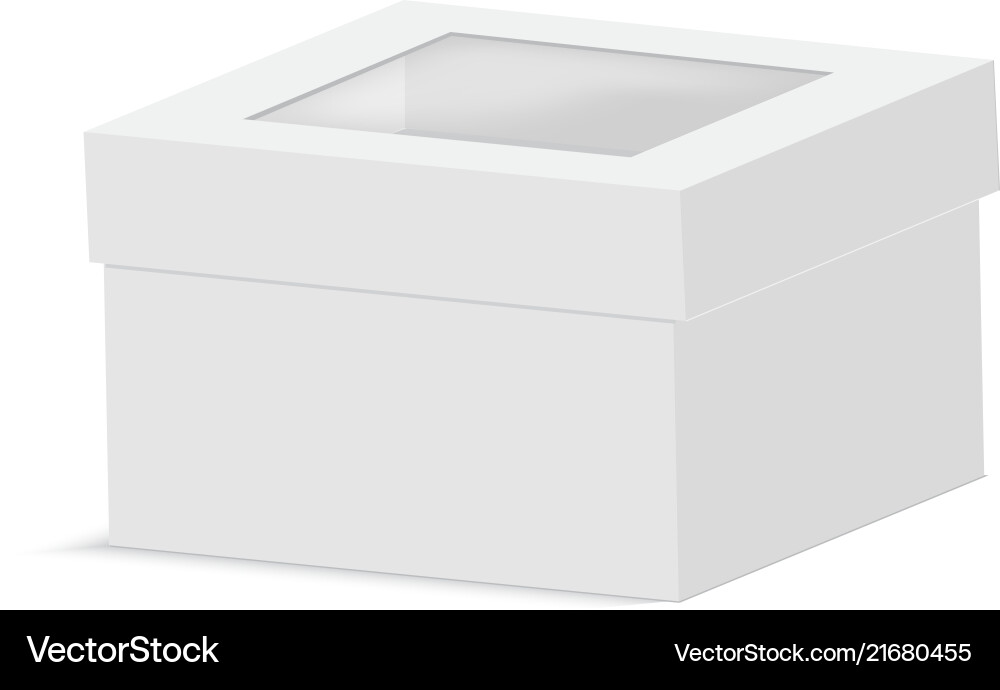 Blank paper box packaging with plastic window Blank paper box packaging with plastic window vector image