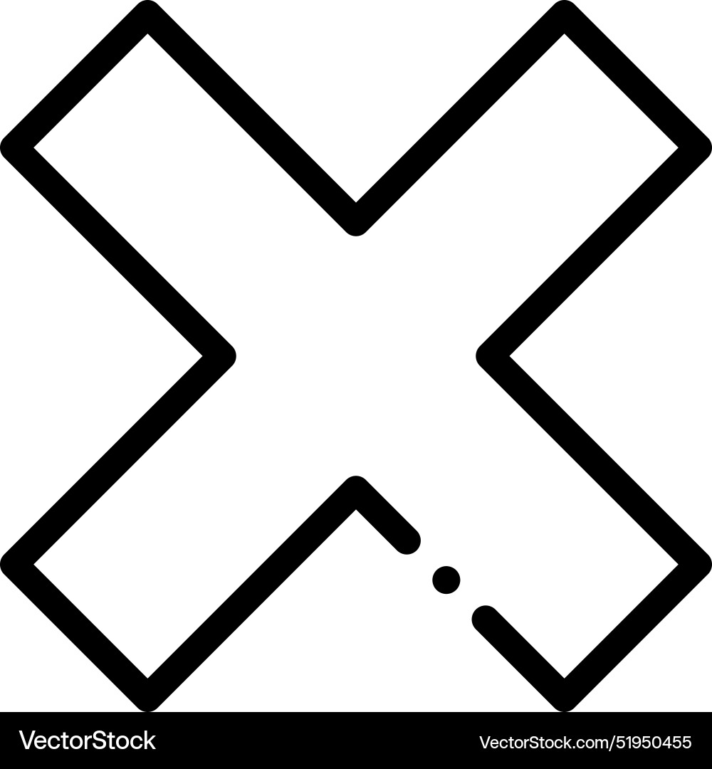 Cancel icon thin linear style design isolated Cancel icon thin linear style design isolated vector image