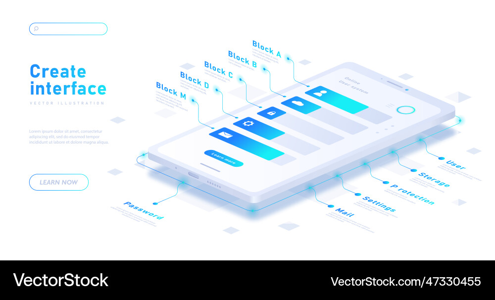 Create interface white banner Create interface white banner vector image