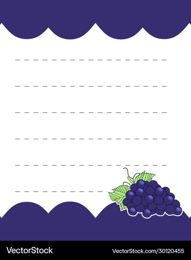 Design element notebook and diary with grape vector image