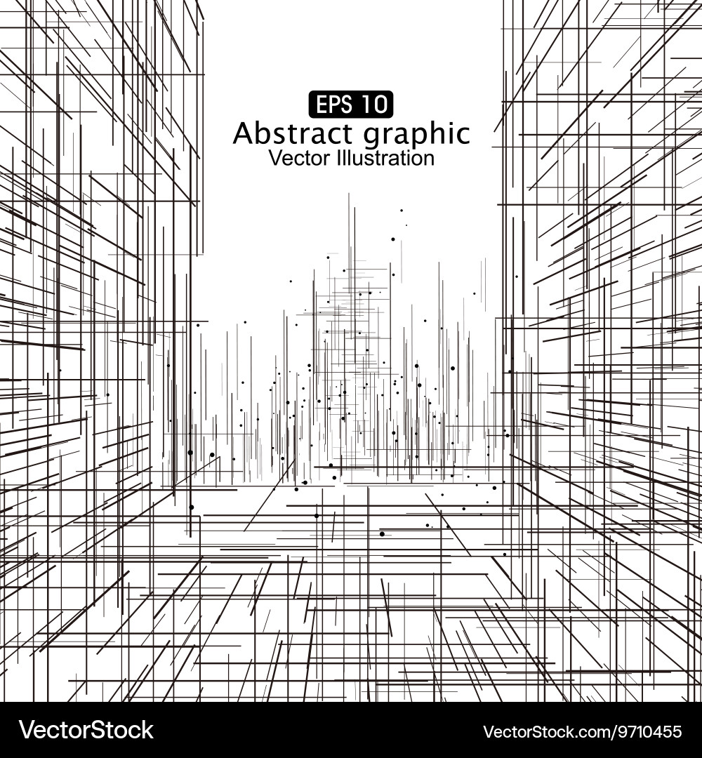 Dot and line composition abstract graphics vector image