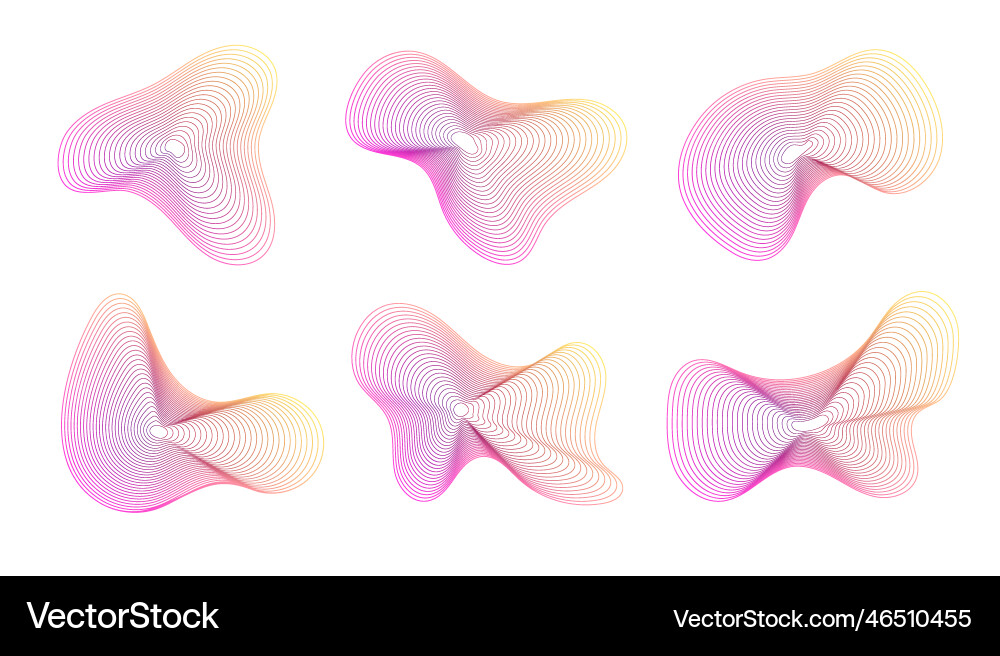 Dynamic amorphous shapes abstract fluid forms vector image