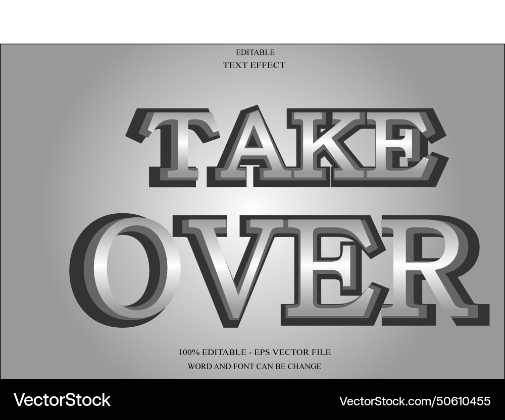 Editable text effect emboss style Vector Image