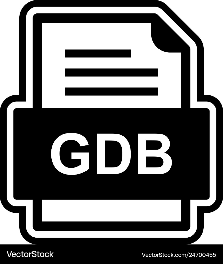 Gdb file document icon vector image