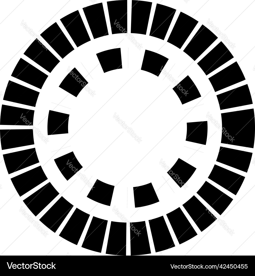 Geometric circle element with dashed lines Vector Image