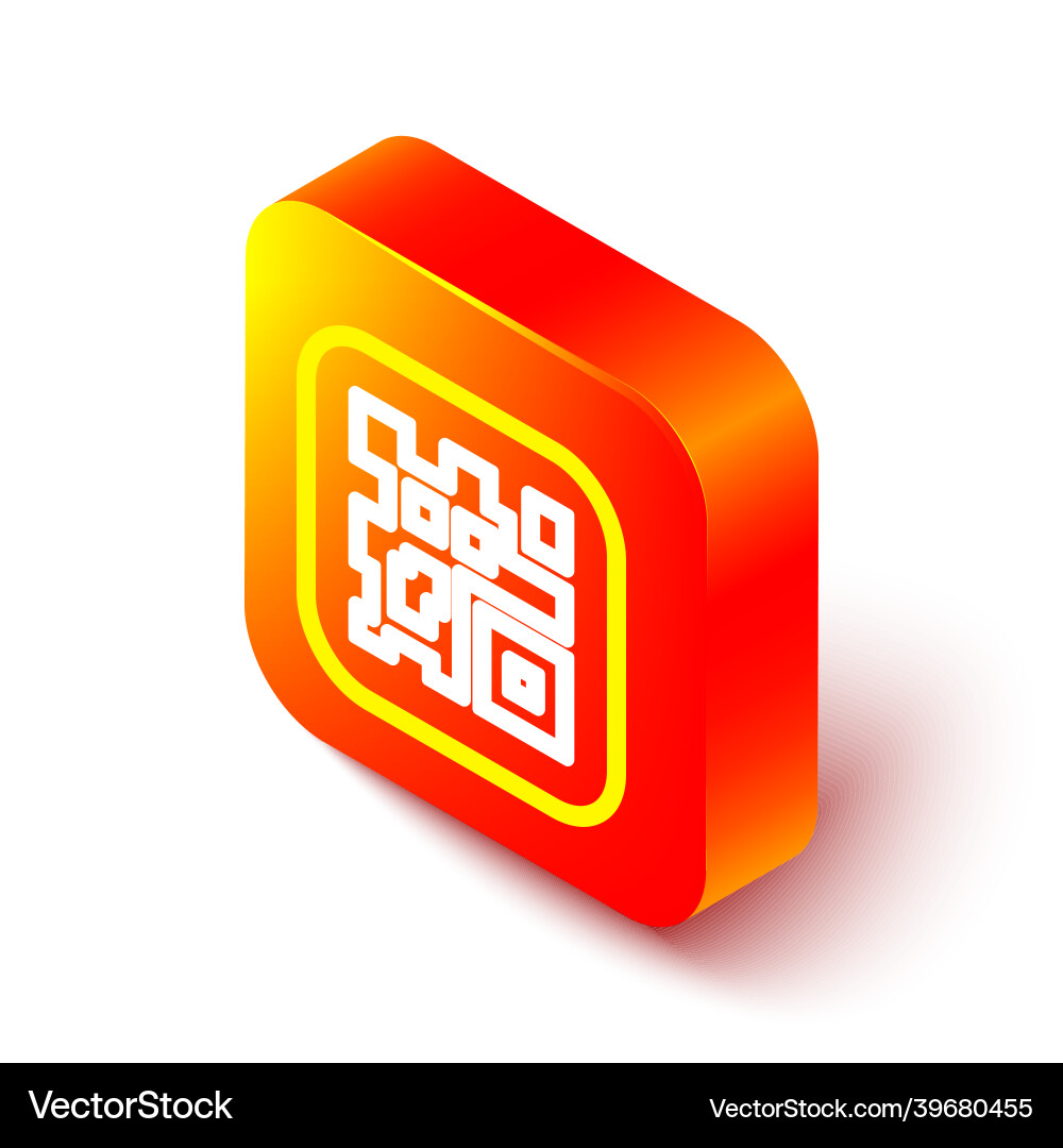 Isometric line qr code sample for smartphone Isometric line qr code sample for smartphone vector image