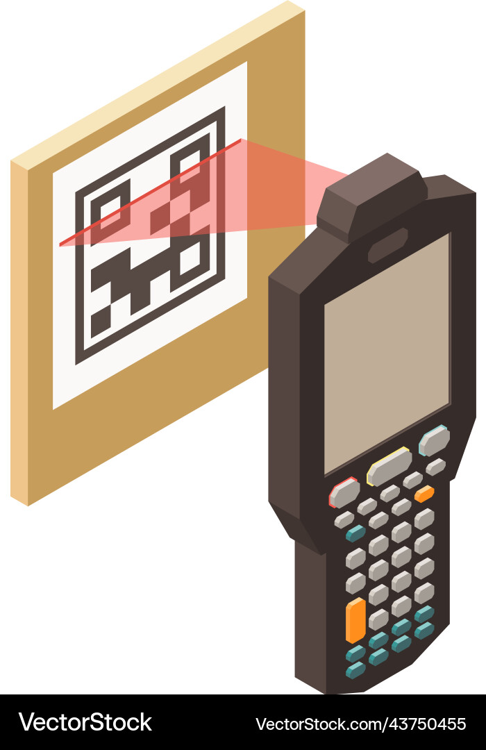 Isometric QR Code Scanning vector image