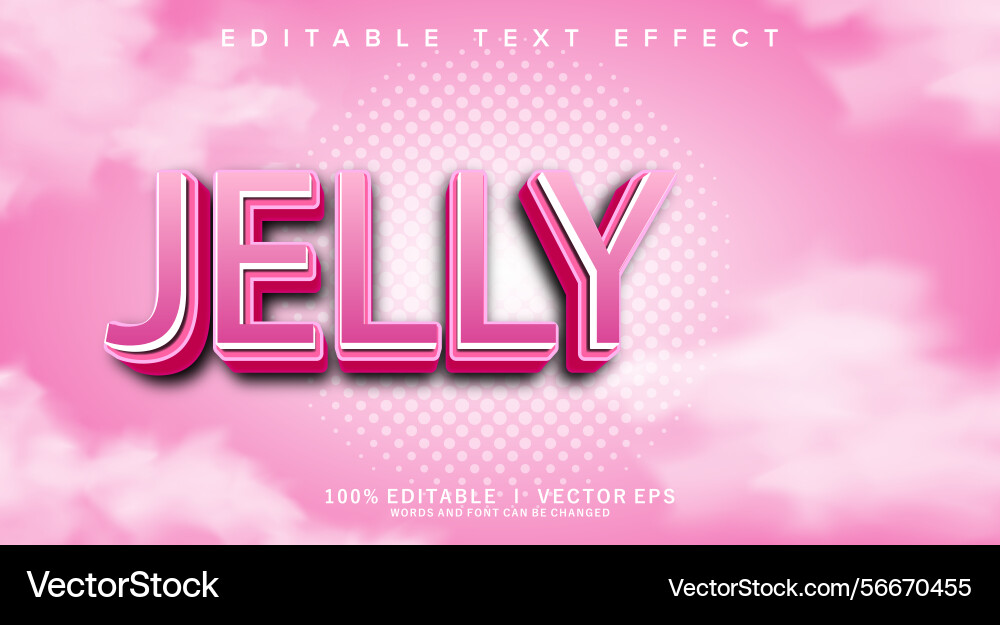 Jelly text effect with modern style design Jelly text effect with modern style design vector image