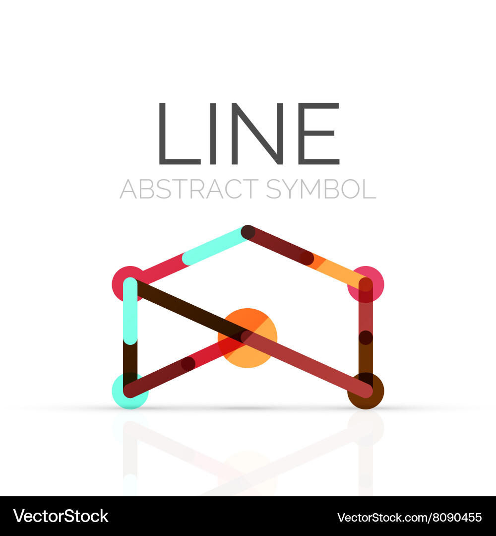 Linear abstract logo connected multicolored Vector Image