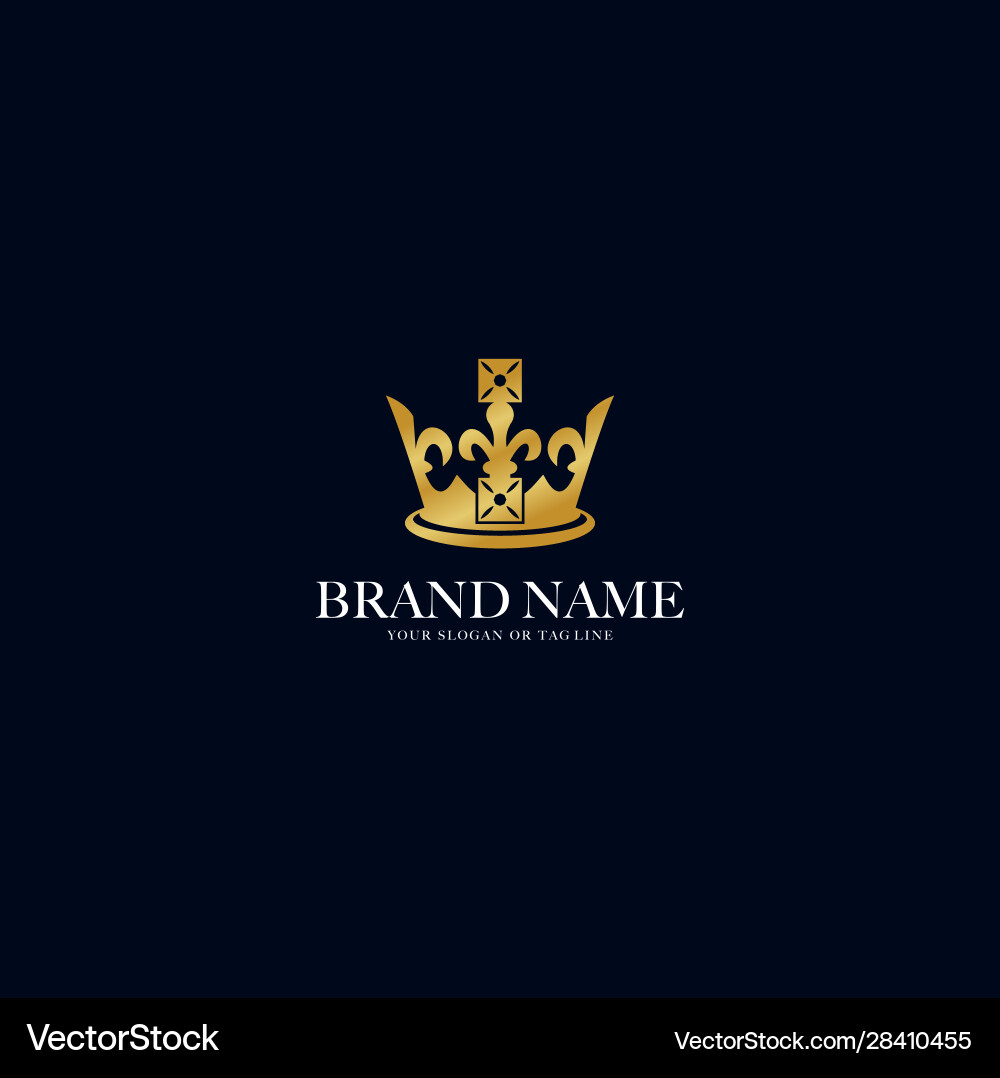 Logo design gold color crown – Free Vector | VectorStock