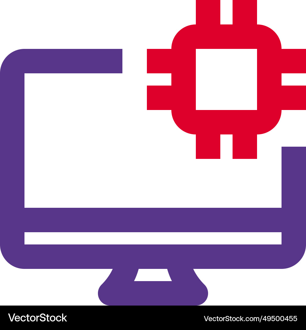 Microchip a key component of desktop vector image