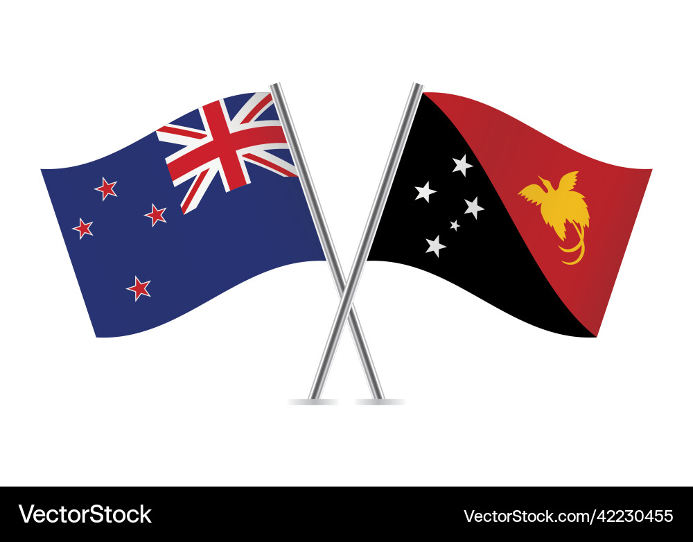 New zealand and papua guinea flags New zealand and papua guinea flags vector image