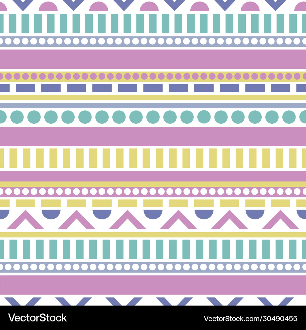 Pastel shapes stripe repeat pattern Pastel shapes stripe repeat pattern vector image