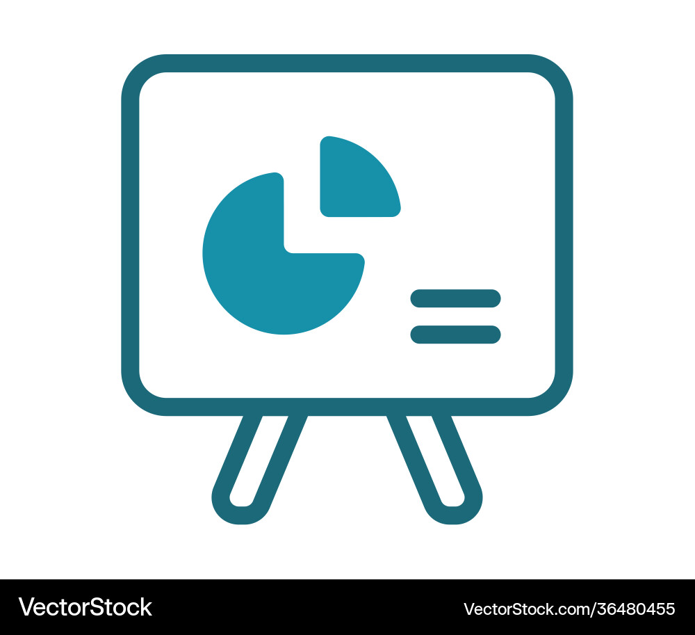 Presentation display chart single isolated icon Presentation display chart single isolated icon vector image