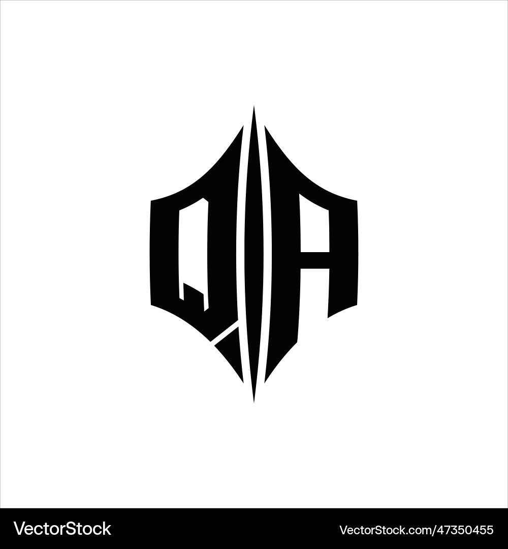 Qa logo monogram hexagon diamond shape Vector Image