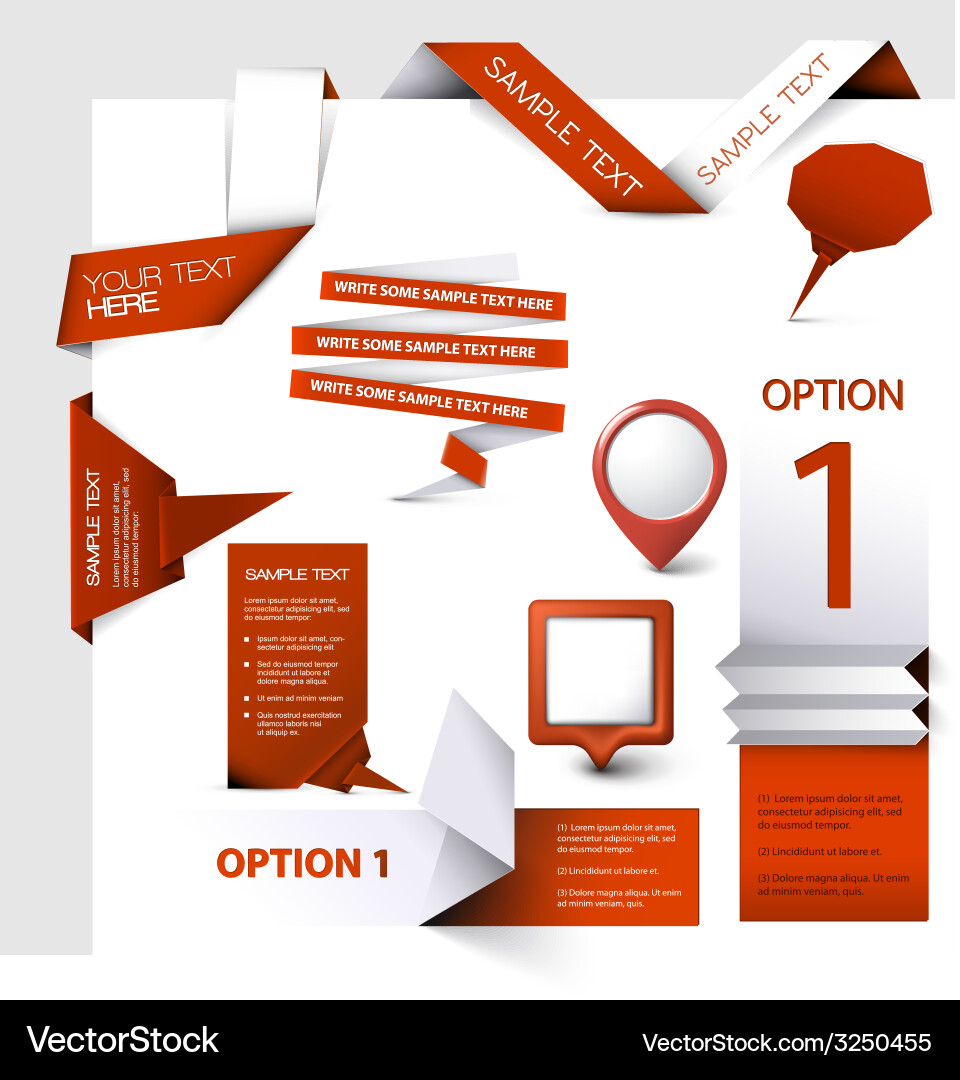 Red Web Elements - Abstract Shapes vector image