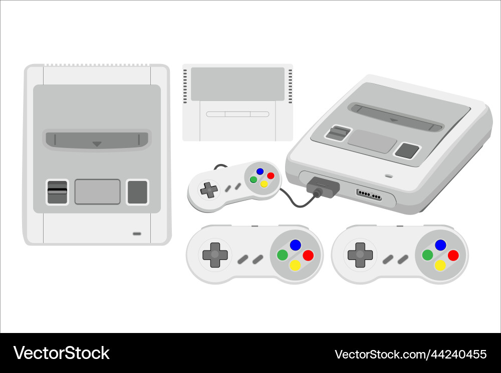 Retro console game element play flat 90s vector image