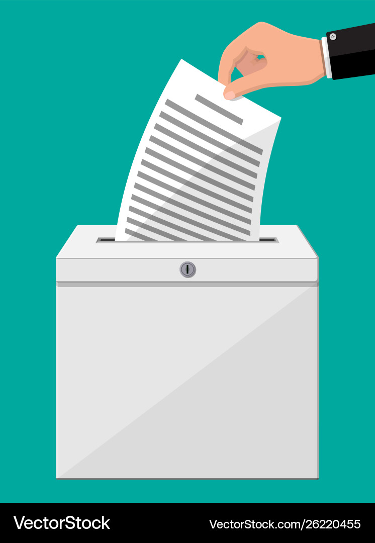 Secure Ballot Box with Documents Vector Image
