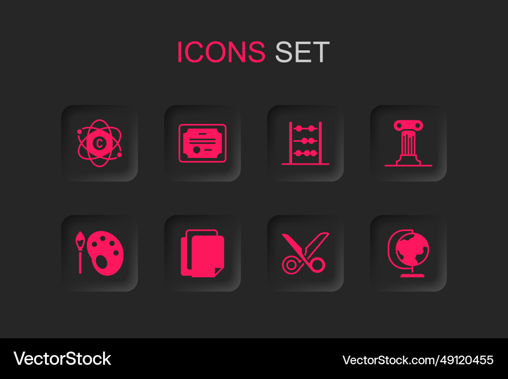 Set file document certificate template atom Vector Image