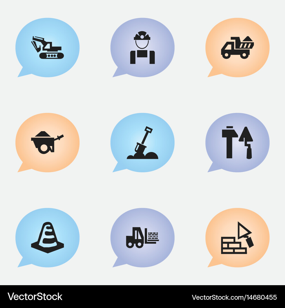 Set of 9 editable structure icons includes Vector Image