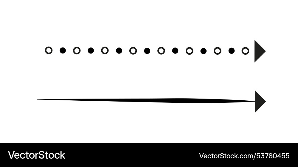 Set of arrows pack dotted pointers minimalist Vector Image