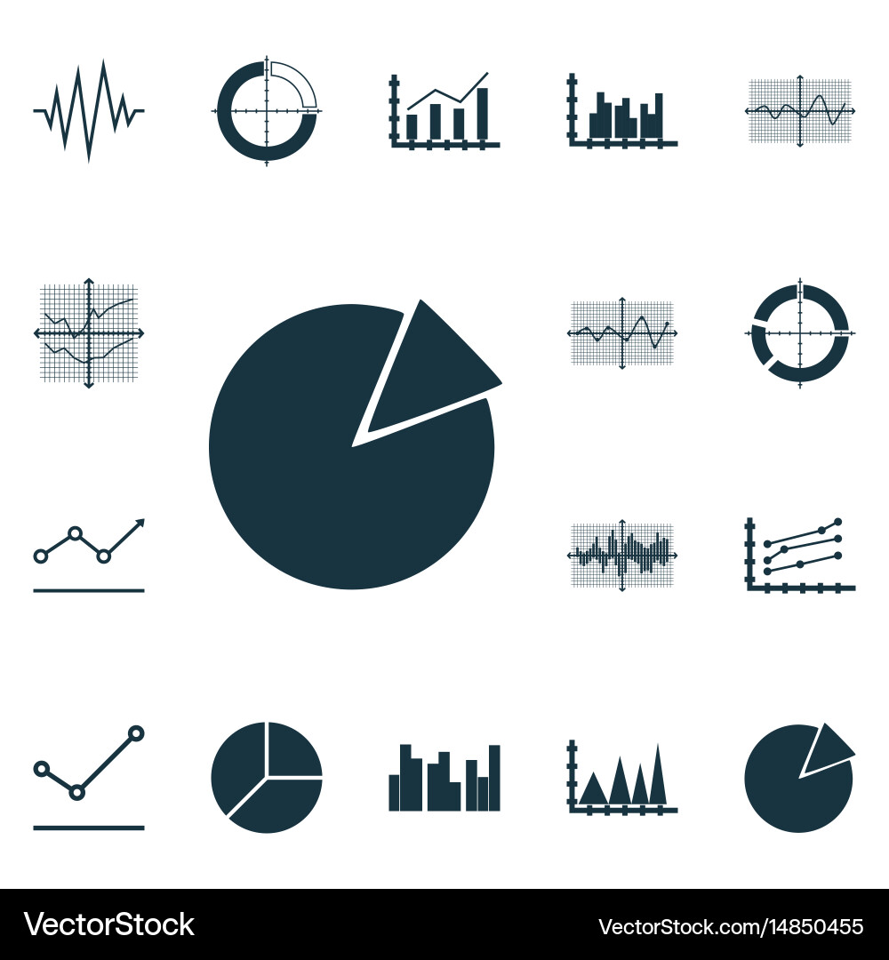 Set of graphs diagrams and statistics icons vector image