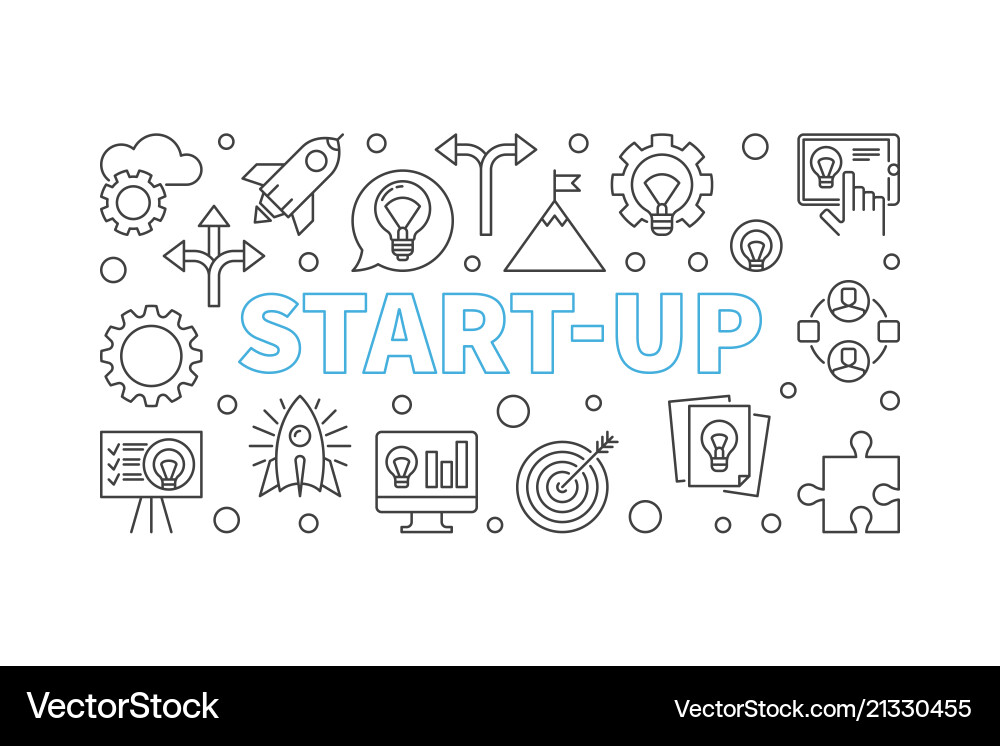 Startup Banner - Innovation Line Vector Image