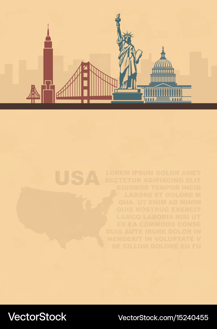 Template leaflets with a map and architectural Vector Image