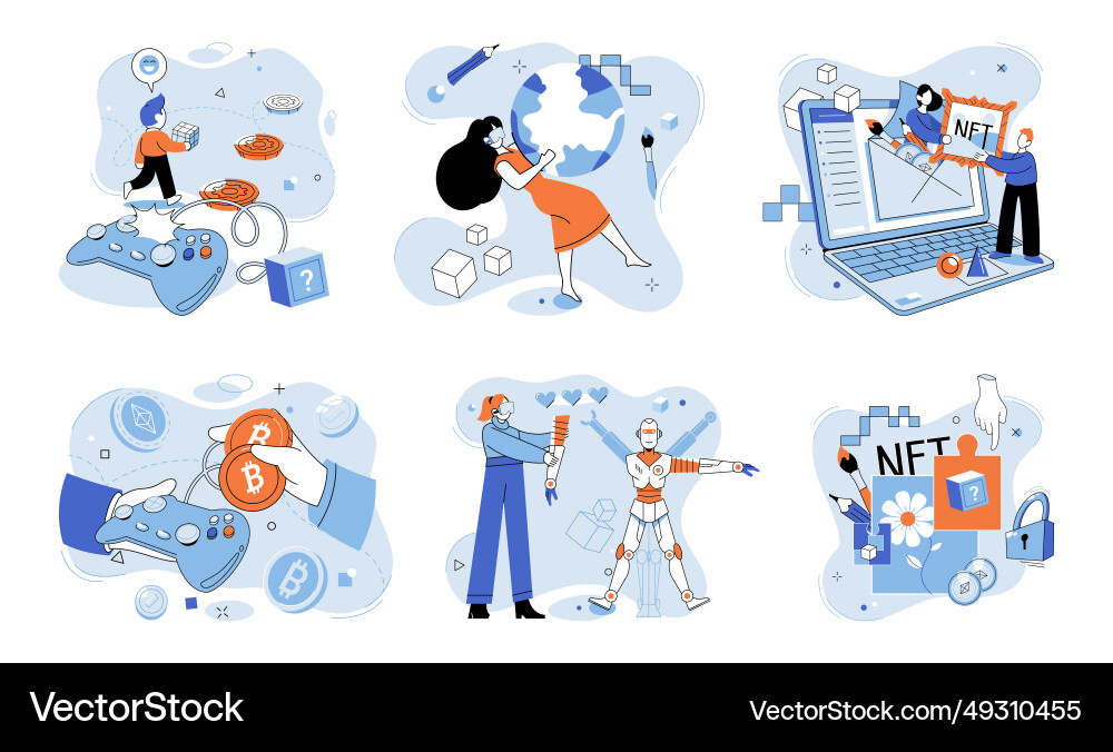 Web 3 play to earn models in web3 ecosystem allow Web 3 play to earn models in web3 ecosystem allow vector image
