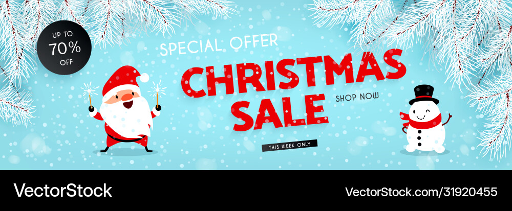 Weihnachtsverkauf Banner santa claus snowman Weihnachtsverkauf Banner santa claus snowman vektorbild