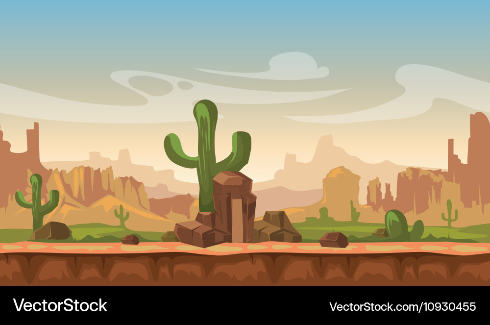 Wüste Prairie Landschaft vektorbild