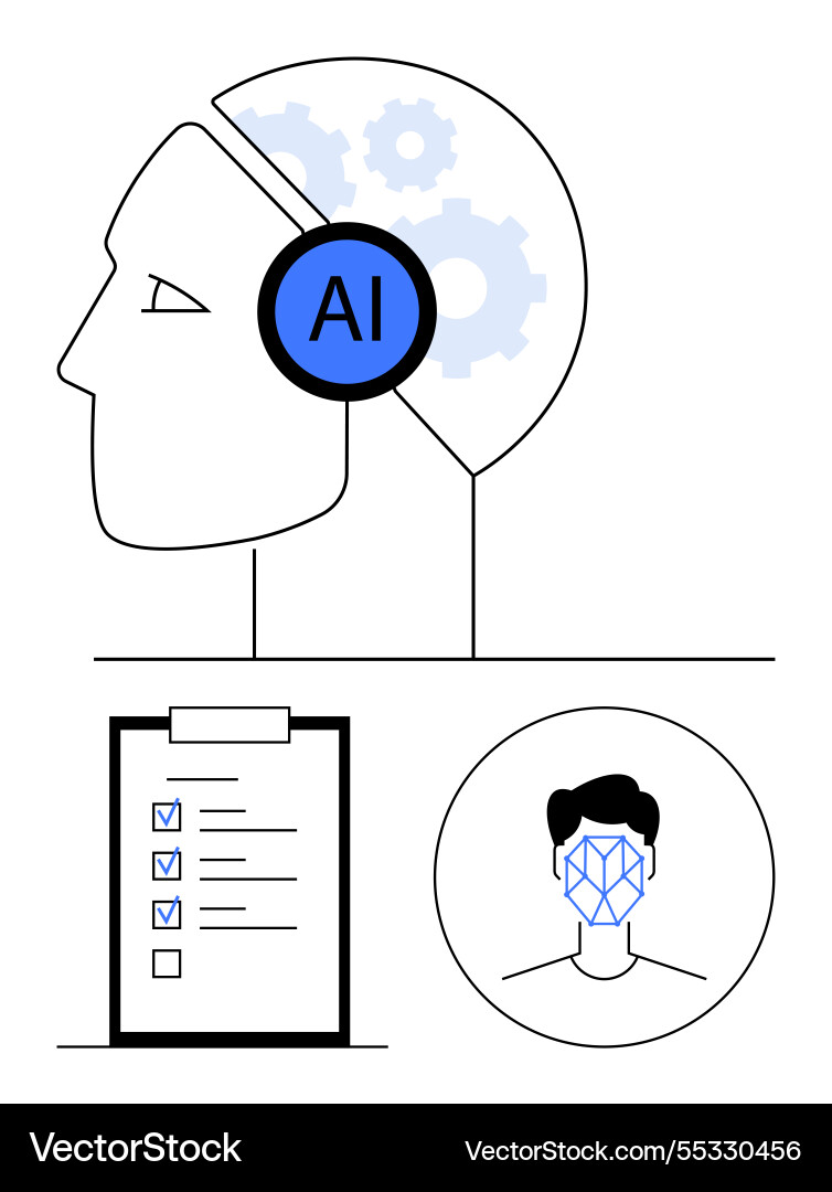 Artificial intelligence in decision making Artificial intelligence in decision making vector image