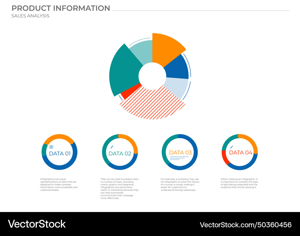 Business pie data analysis charts in color vector image