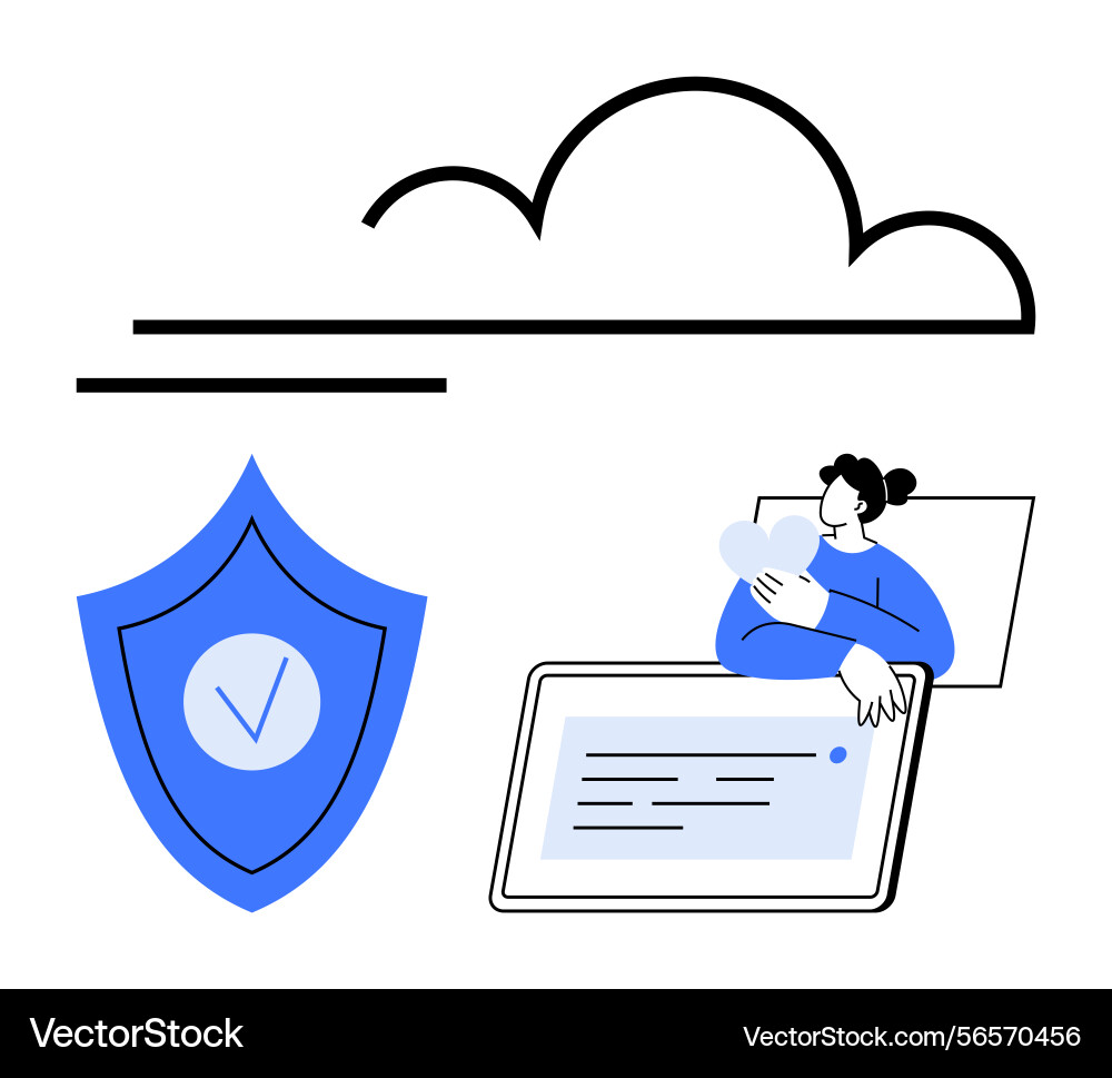 Cloud data protection with secure connection Cloud data protection with secure connection vector image